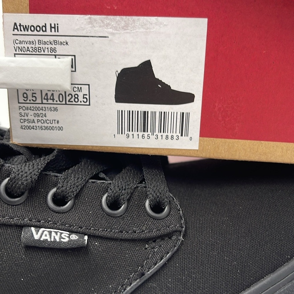 Vans WMNS Black High-Top Sneakers Atwood Hi (Canvas) Black/Black
VN0A38BV186 - Picture 16 of 16